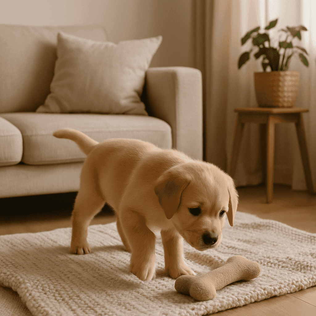 PuppyLaunch featured image – Puppy Refuses a Collar: A Gentle Step-by-Step Plan For New Owners A young puppy in a cozy, safe home environment with natural lighting.