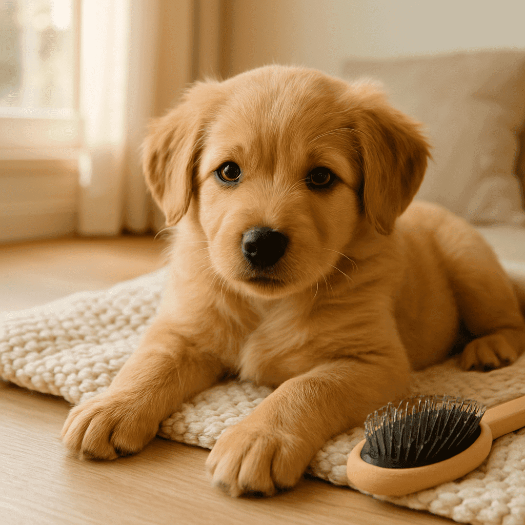 PuppyLaunch featured image – Puppy Hates Being Brushed: The First-Time Owners Decision Guide to Stress-Free Grooming Young puppy in a cozy home environment with natural light.
